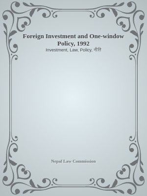 Foreign Investment and One-window Policy, 1992